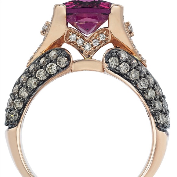 Levian Raspberry Rhodolite Garnet Diamond Ring - Picture 3 of 8